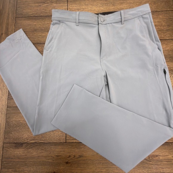 Hurley Other - Hurley Mens Gray Performance Chino Pants 34x30 Straight Leg Golf Zip Pocket